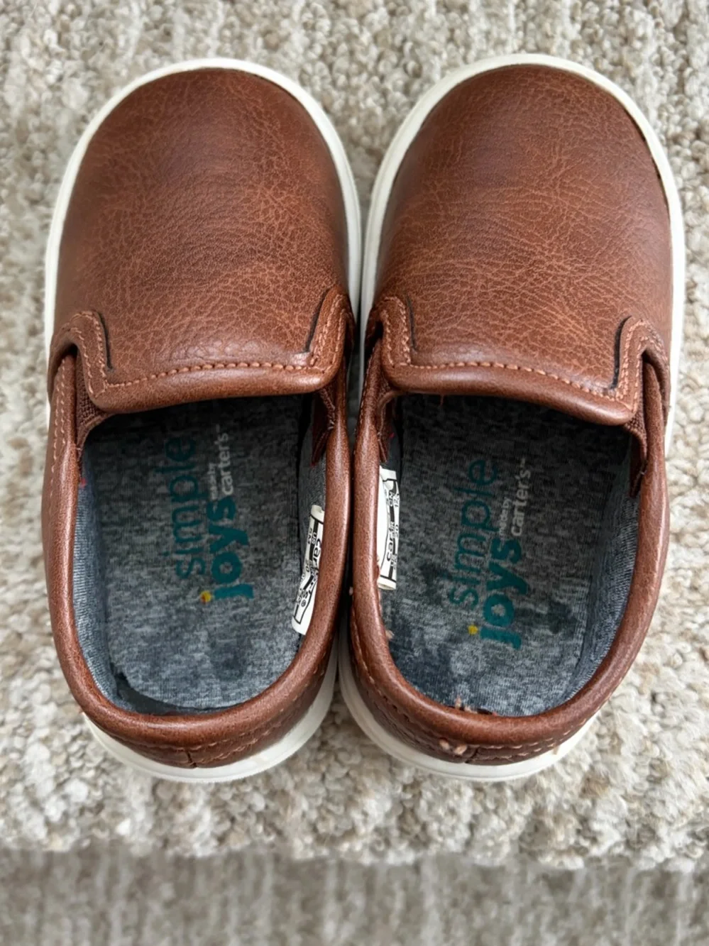 Simple Joys by Carter's Jack brown slip-on sneakers. Toddler size 5.